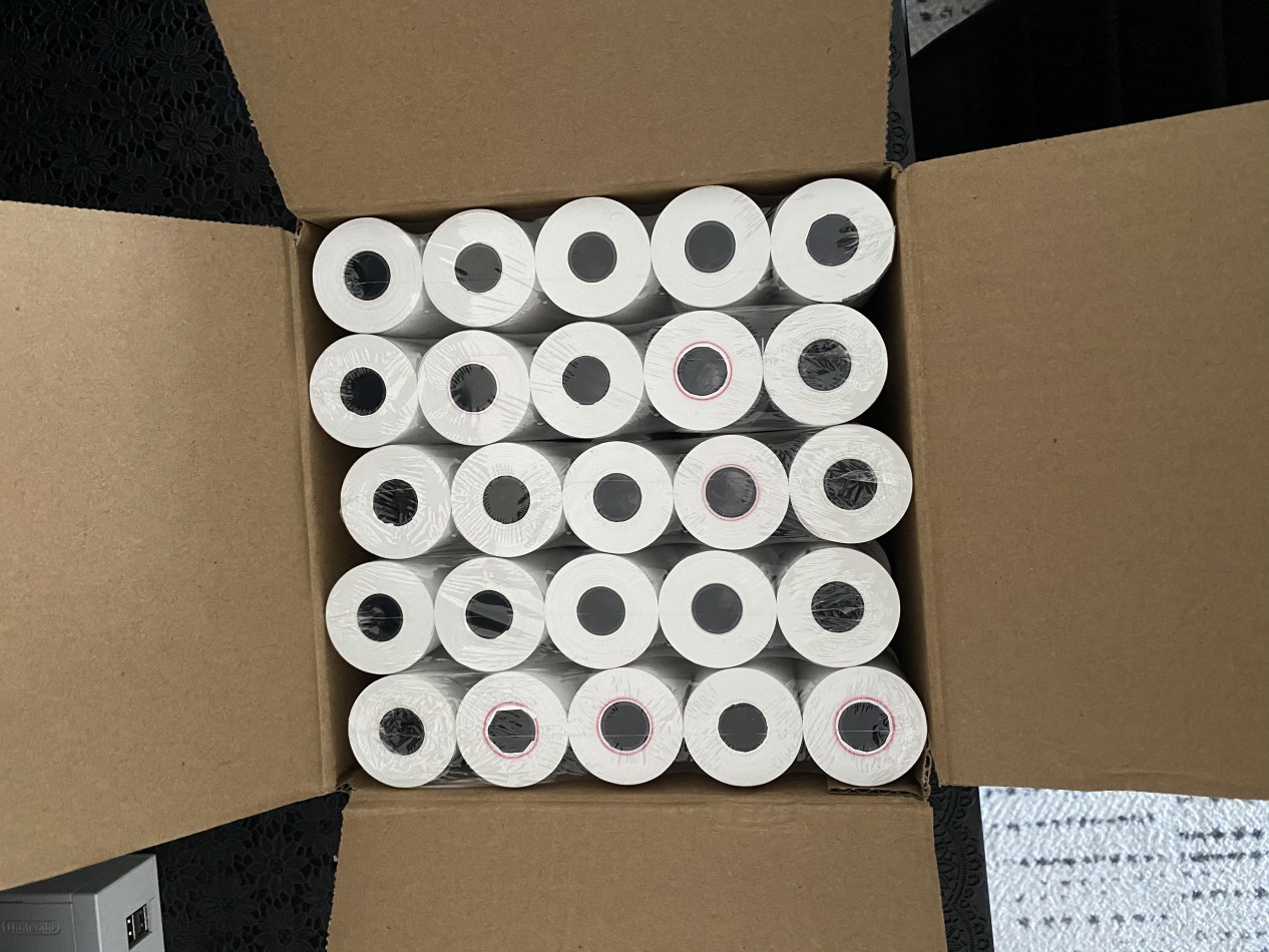 Bobine papier thermique TPE 57x60x12mm /10 - Sopadec - Décoration