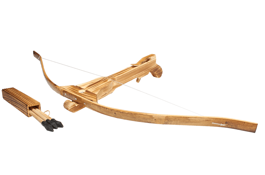 Fournisseur de jouet en bois - Arbalète historique en bois vieilli