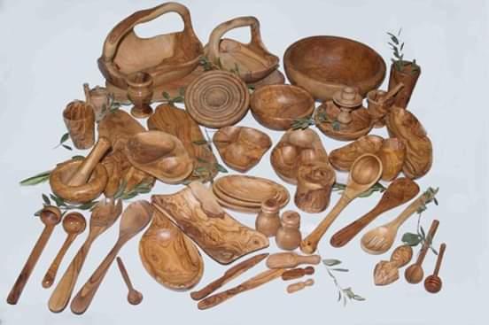 Ustensile de cuisine en bois d'olivier,Lot complet Destockage Grossiste