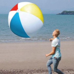 Ballon de plage géant - WIKI - PVC - Diamètre 107 cm - Multicolore - Adulte