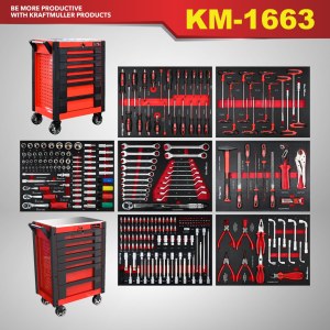 SERVANTE KRAFTMULLER + OUTILS 7/7 ROUGE ET NOIR. KM-1663