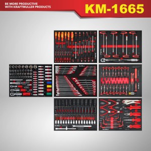 SERVANTE KRAFTMULLER + OUTILS 7/7 ROUGE ET NOIR.KM-1665