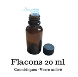 Lot de bouteilles cosmétiques verre ambre