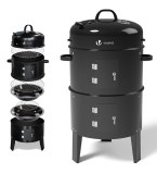 LOT EN DESTOCKAGE Barbecue Fumoir grill à charbon de bois BBQ avec Thermomètre