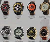 LOT EN DESTOCKAGE Montre sport homme analogique à quartz bracelet cuir étanche chronogr...