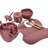 Lot de 5 coffrets repas bébé enfant en silicone 9 pièces. Kit repas bébé et enfants bas...