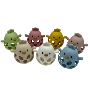 Lot de 7 jouets sensoriel bébé, jouet d'éveil en silicone en forme d'oiseau