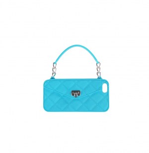 Pochette iphone 5 - turquoise avec alliage en argent