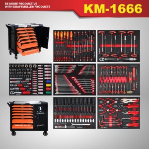 SERVANTE KRAFTMULLER + OUTILS 7/7 ORANGE ET NOIR.KM-1666