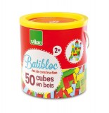 Jeu de construction 50 cubes en bois - batibloc - dès 2 ans