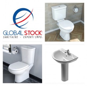 Stock toilette lavabo