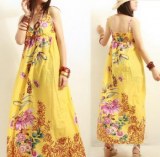 Robe longue, imprimé fleurs