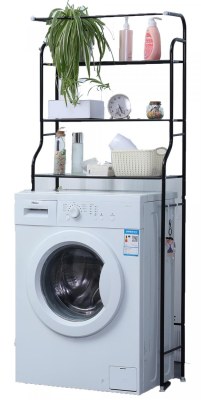 Herzberg HG-03299: Étagère à 3 niveaux pour lave-linge et salle de bains avec porte-ser...