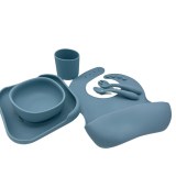 Lot de 5 coffrets repas bébé enfant en silicone 6 pièces. Kit repas bébé et enfants bas...