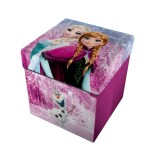 Pouf 2 en 1 - la reine des neiges - 33 x 33 cm - rose