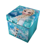 Pouf 2 en 1 - la reine des neiges - 33 x 33 cm - bleu