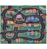 Tapis de jeu route avec 4 voitures - accessoire de jeux pour enfants