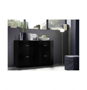 Commode - 4 portes - noir