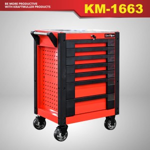 SERVANTE KRAFTMULLER + OUTILS 7/7 ROUGE ET NOIR. KM-1663