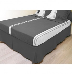 Cache sommier - 140 x 190 cm - gris