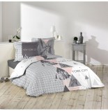 Parure de lit 2 personnes new york - 240 x 220 cm - coton