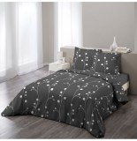 Parure de lit 2 personnes clochettes - 260 x 240 cm - coton gris