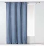 Rideau à oeillets - 140 x 260 cm - chambray - bleu