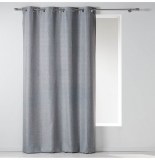 Rideau à oeillets - 140 x 260 cm - chambray - gris