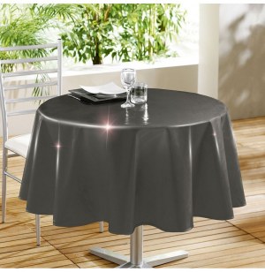 Nappe ronde - d 160 cm - laqué - anthracite