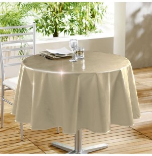 Nappe ronde - d 160 cm - laqué - beige