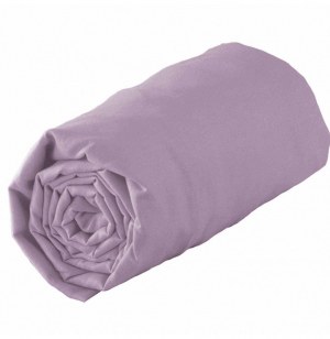 Drap housse 2 personnes lina - 57 fils - 140 x 190 cm - lilas