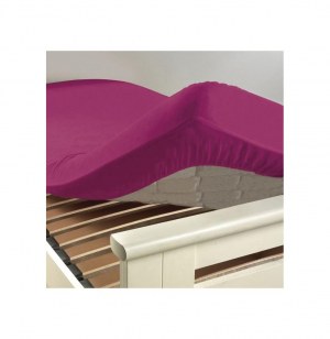 Drap housse 2 personnes lina - 57 fils - 160 x 200 cm - violette