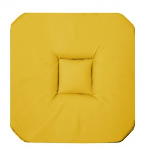 Galette 4 rabats panama - 36 x 36 x 3,5 cm - coton - jaune