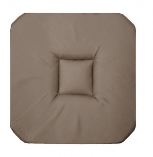 Galette 4 rabats panama - 36 x 36 x 3,5 cm - coton - marron