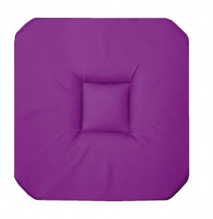 Galette 4 rabats panama - 36 x 36 x 3,5 cm - coton - violet