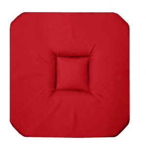 Galette 4 rabats panama - 36 x 36 x 3,5 cm - coton - rouge