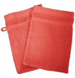 2 gants de toilette vitamine - 15 x 21 cm - eponge - orange