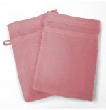 2 gants de toilette vitamine - 15 x 21 cm - eponge - rose