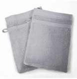 2 gants de toilette vitamine - 15 x 21 cm - eponge - gris