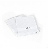 2 gants de toilette spa douceur - 16 x 21 cm - eponge - blanc