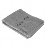 Drap de bain brodé douceur - 90 x 150 cm - eponge - gris