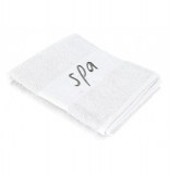 Serviette de toilette brodé spa - 50 x 90 cm - eponge - blanc