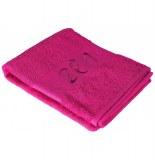 Serviette de toilette brodé zen - 50 x 90 cm - eponge - fuchsia