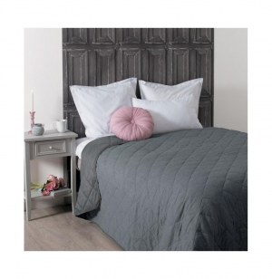 Dessus de lit matelassé - 230 x 260 cm - polyester et coton - gris fo