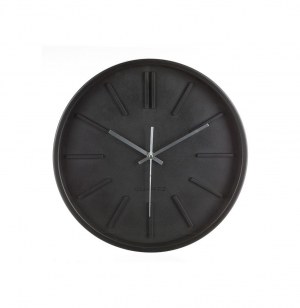 Pendule murale design minimaliste - 35.5 x 4.8 cm - plastique - noir