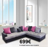 DIRECT GROSSISTE CANAPE ANGLE LOANA+ SES COUSSINS