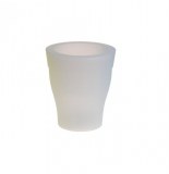 Cache-pot - led - d 17 cm x h 19 cm - blanc