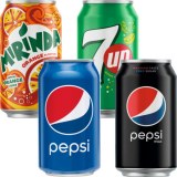 PEPSI 0,33cl , PEPSI MAX 0,33 cl , PEPSI TWIST LEMON 0,33 cl , 7 UP 0,33 cl , MIRINDA...