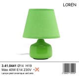 LAMPE CERAMIQUE LOREN VERTE H19cm