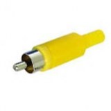 FICHE RCA MALE PLASTIQUE JAUNE